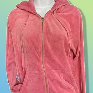 Pink Y2K Juicy Couture Zip Up Hoodie- Medium